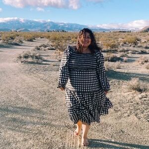 Plus Hayden Midi Gingham Dress  3X
